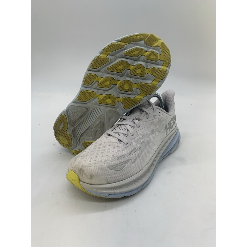 Hoka Clifton 9 Shoes Womens 8.5 D Off White Athletic Comfort Running